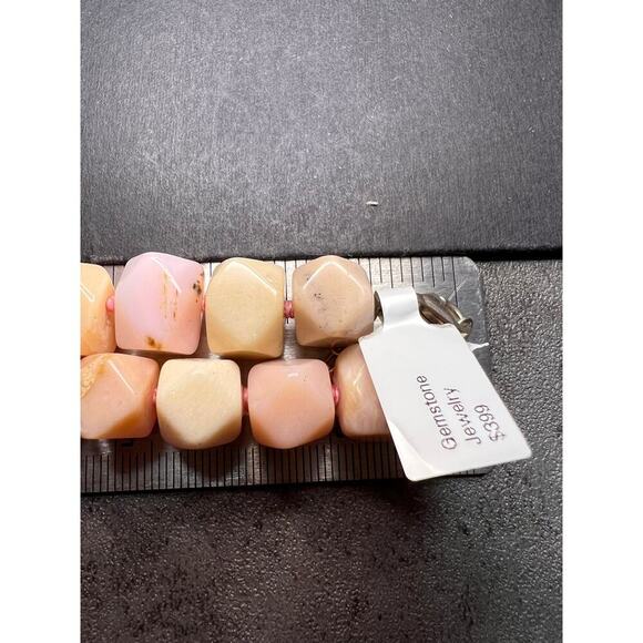 NEW pink opal and rose quartz Sterling silver necklace - Picture 8 of 16